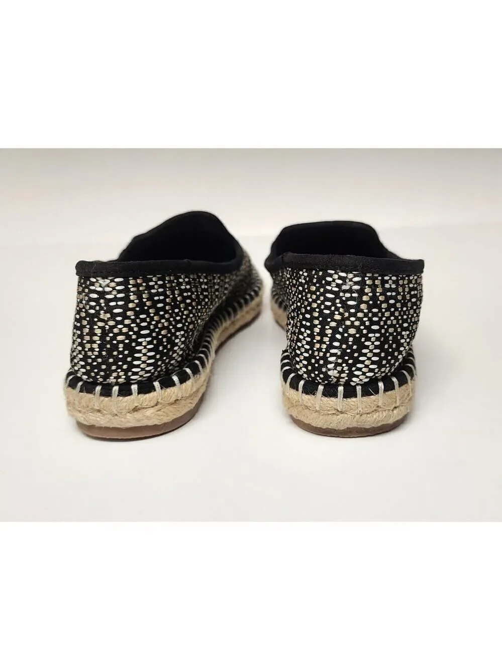 Universal Thread Espadrilles Flats Women's Casual Black Fabric Stitched Size 7